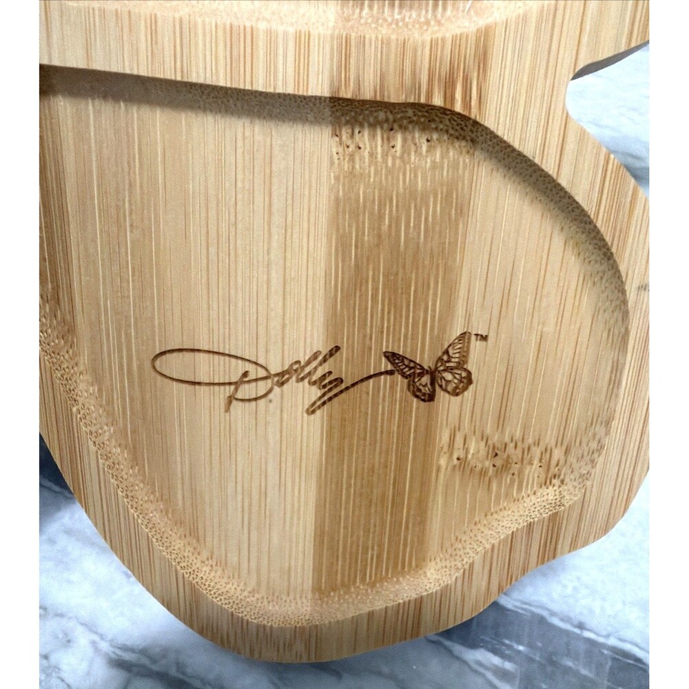 Dolly Butterfly Bamboo Serving Tray 4-Section Divided Charcuterie Jewelry Board - Picture 2 of 7